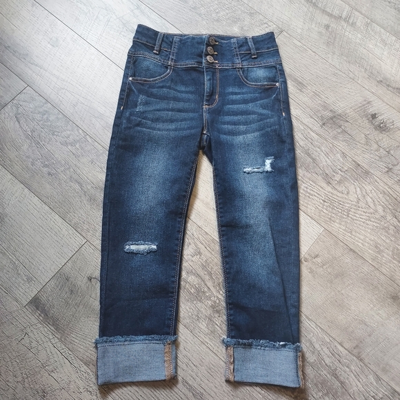 Jordache Girl's triple stack high waisted jean capris - Girl's size 10 - Picture 1 of 14